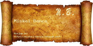 Miskei Bence névjegykártya
